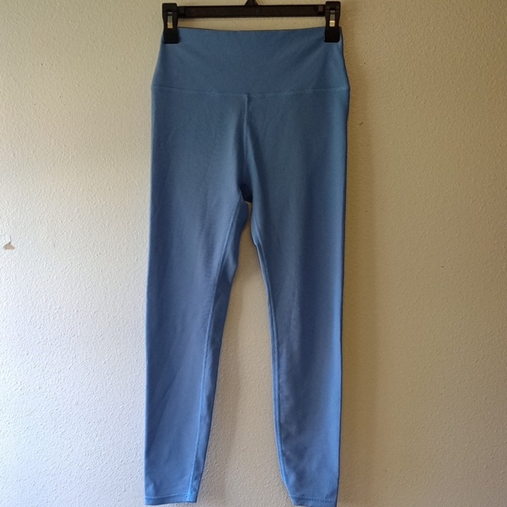 Wilo Ribbed Blue Athletic Yoga Legging Size S/ M